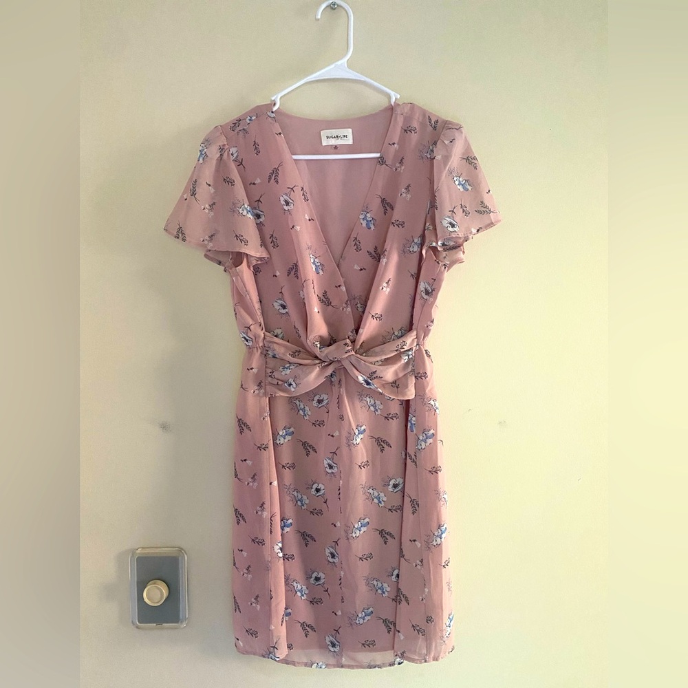 Pink Floral Mini Dress